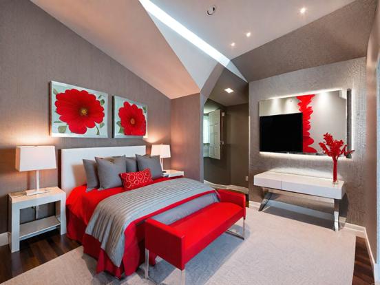 red guest room