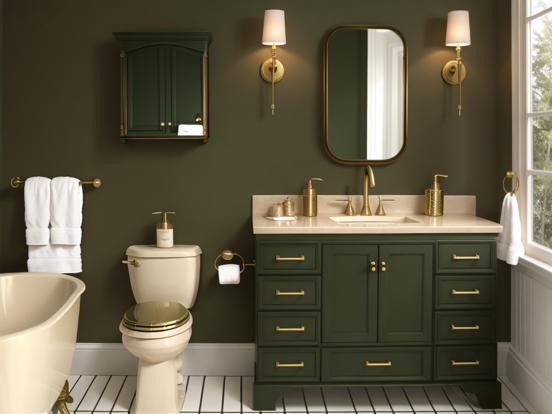 Dark Forest Green Bathroom Ideas