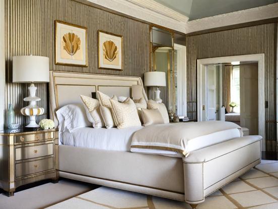 Gold beige serene luxury bedroom