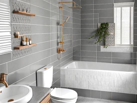 Modern bathroom with premium tiles