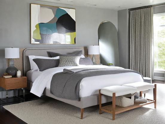 Serene muted bedroom decor