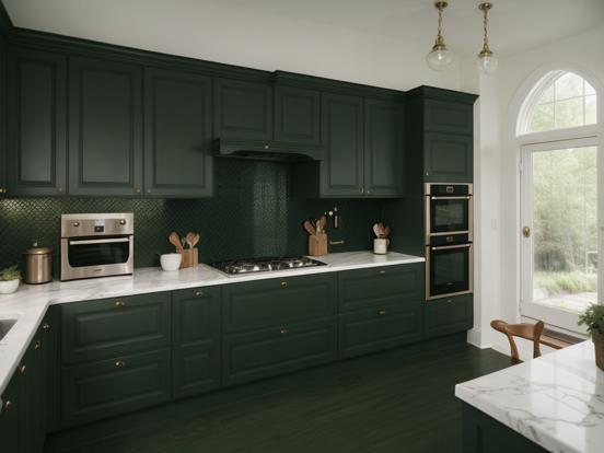 Luxury green kitchen design