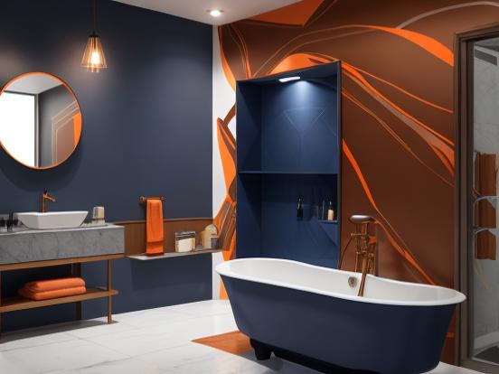 Blue orange premium bath