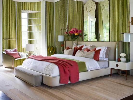 Serene vibrant bedroom decor