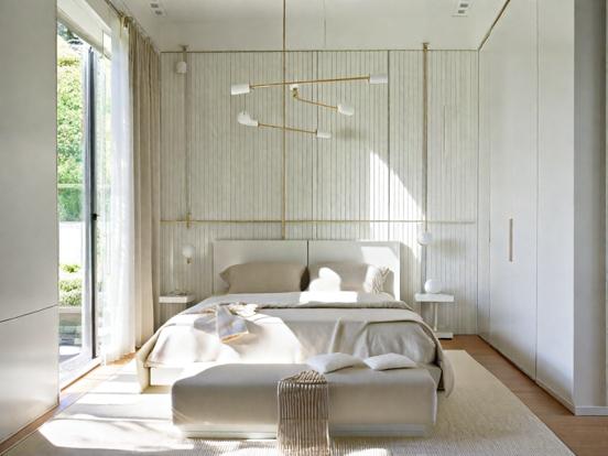 Serene cream bedroom closeup