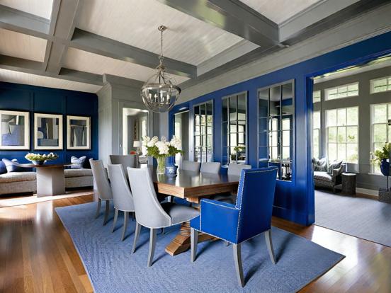 Blue dining room table set