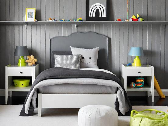 Child's bedroom with gray decor