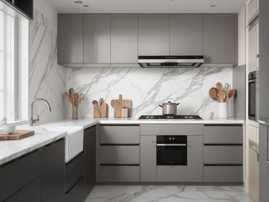 Luxury kitchen closeup render