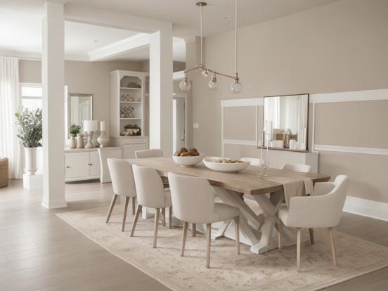 Beige dining room minimalist