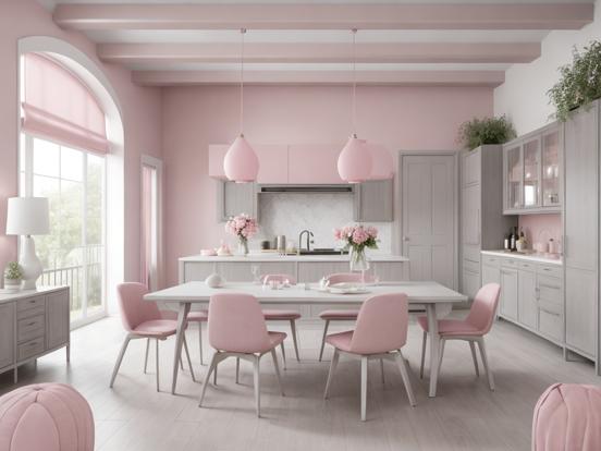 Modern pink grey room decor