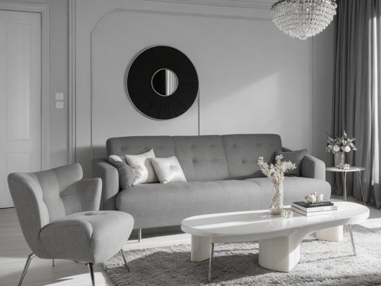 Modern monochrome living room