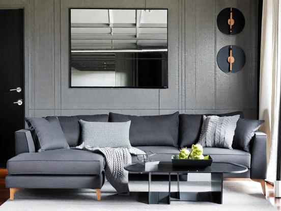 Gray couch pillows living room