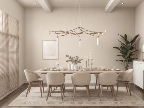 Dining room closeup neutral design