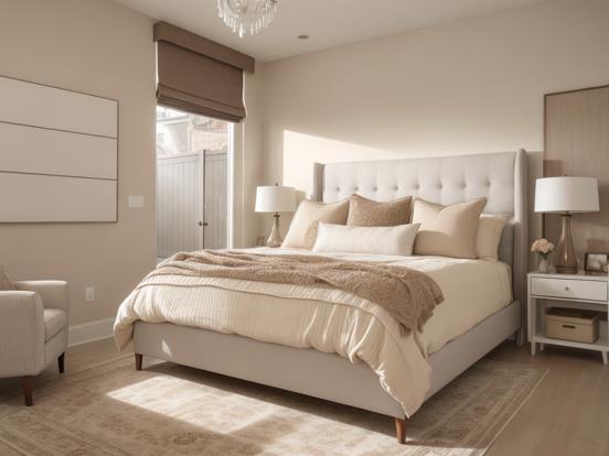 Serene cream bedroom decor