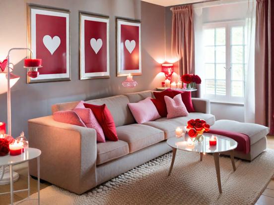 Cozy pink living room decor