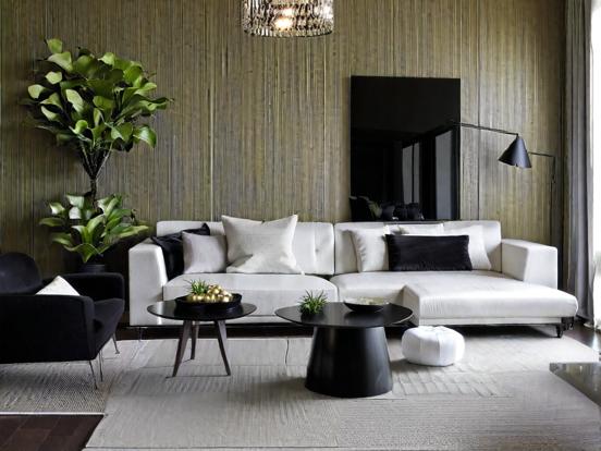 Black white living room decor