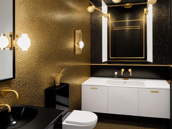 Luxury black gold bathroom