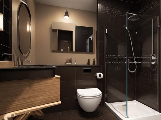 Modern bathroom 3D render design