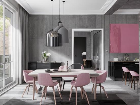 Black Grey and Pink Dining Room Ideas