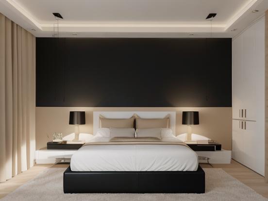 Minimalist black bedroom design