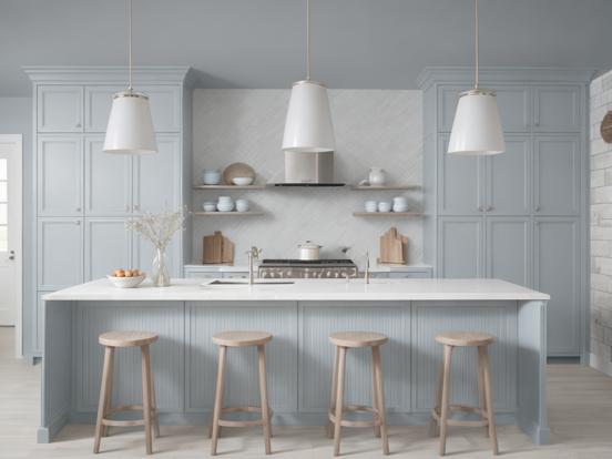 Kitchen closeup counter stools