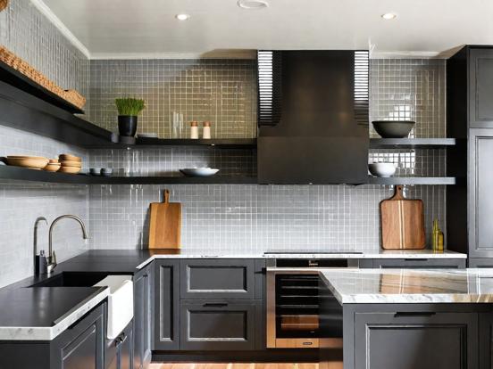 Dark luxury kitchen with sink