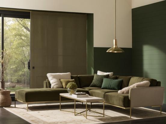 Green themed living room decor