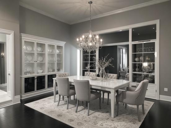 Elegant grayscale dining room