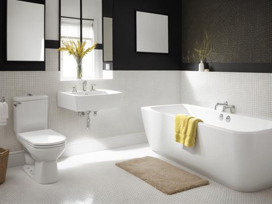 Modern white bathroom setup