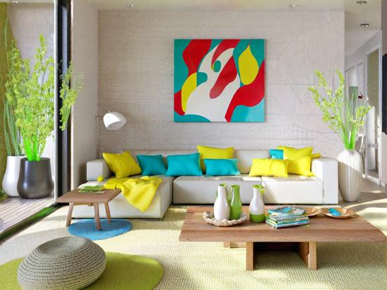 Bright colorful living room