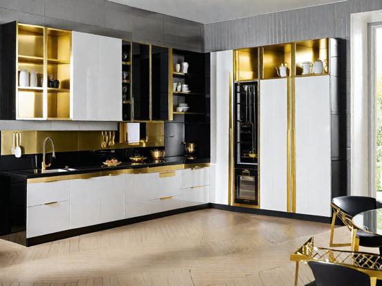 Luxury kitchen marble gold