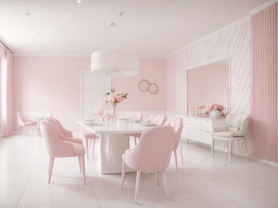 Bright pink dining room decor