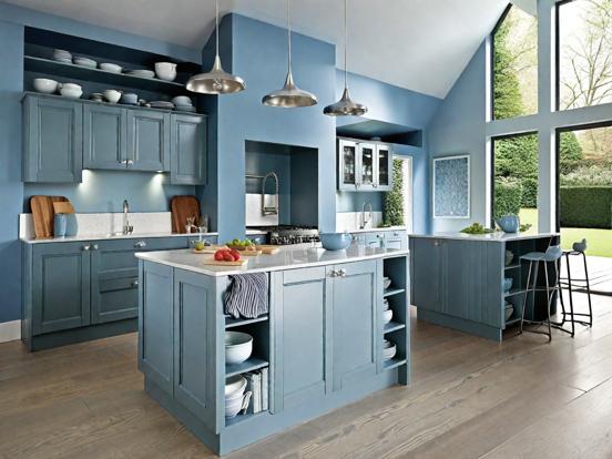 Blue kitchen island luxury design