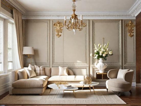 Elegant luxe living room decor