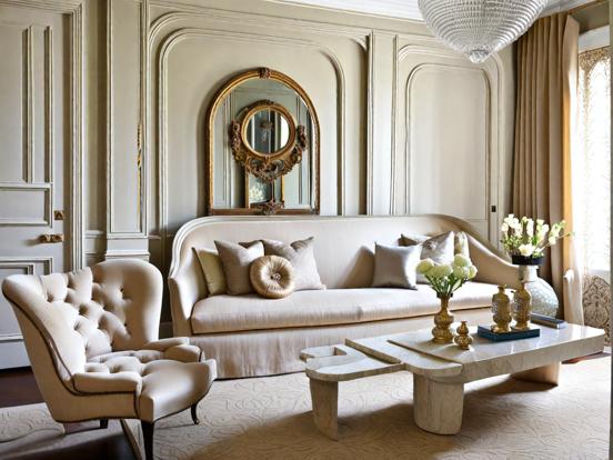 Luxurious beige living room