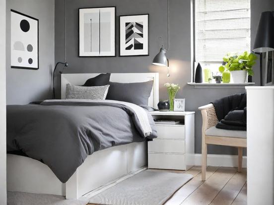 Closeup serene Scandi bedroom