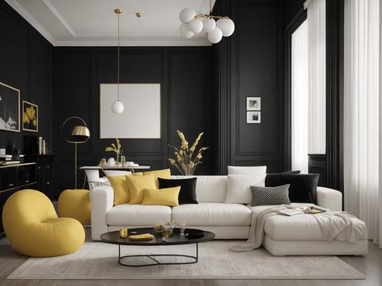 Black gold living room decor