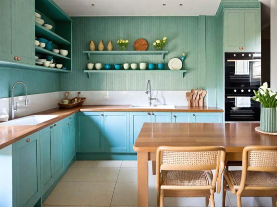 Teal kitchen table chairs