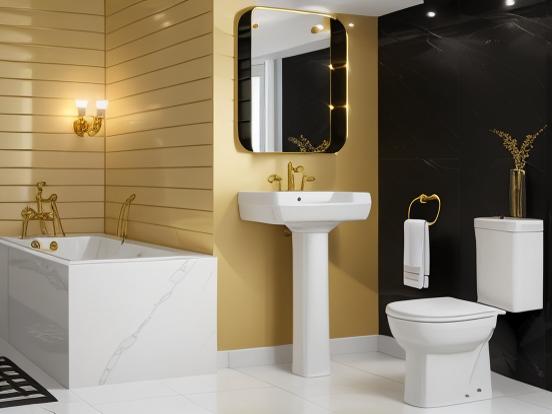 Luxury gold accented bathroom