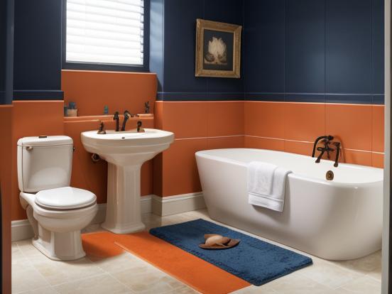 Orange blue premium bathroom