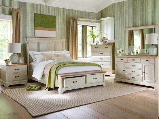 Serene sage green bedroom