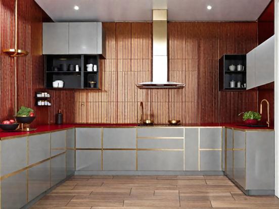 Luxury red kitchen design