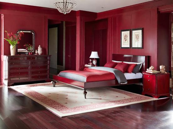 Red bedroom chandelier velvet