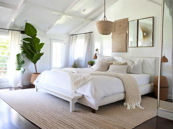 Serene cream bedroom setup