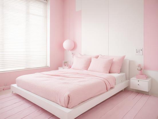 Pink white girly bedroom decor