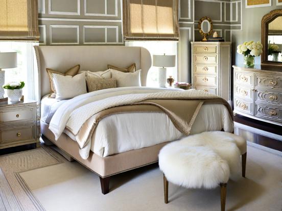 Serene cream gold bedroom