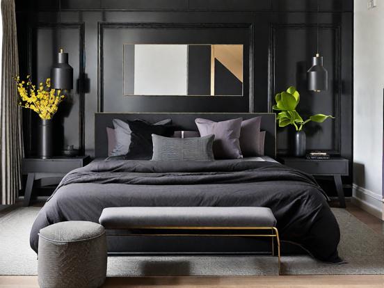 black modern bedroom