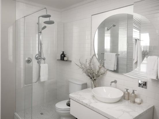 Modern white marble bathroom