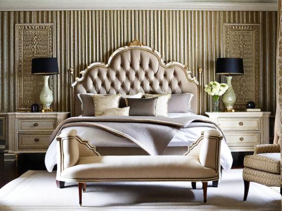 Luxurious gold bed and chair