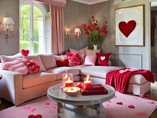 Cozy pink living room decor